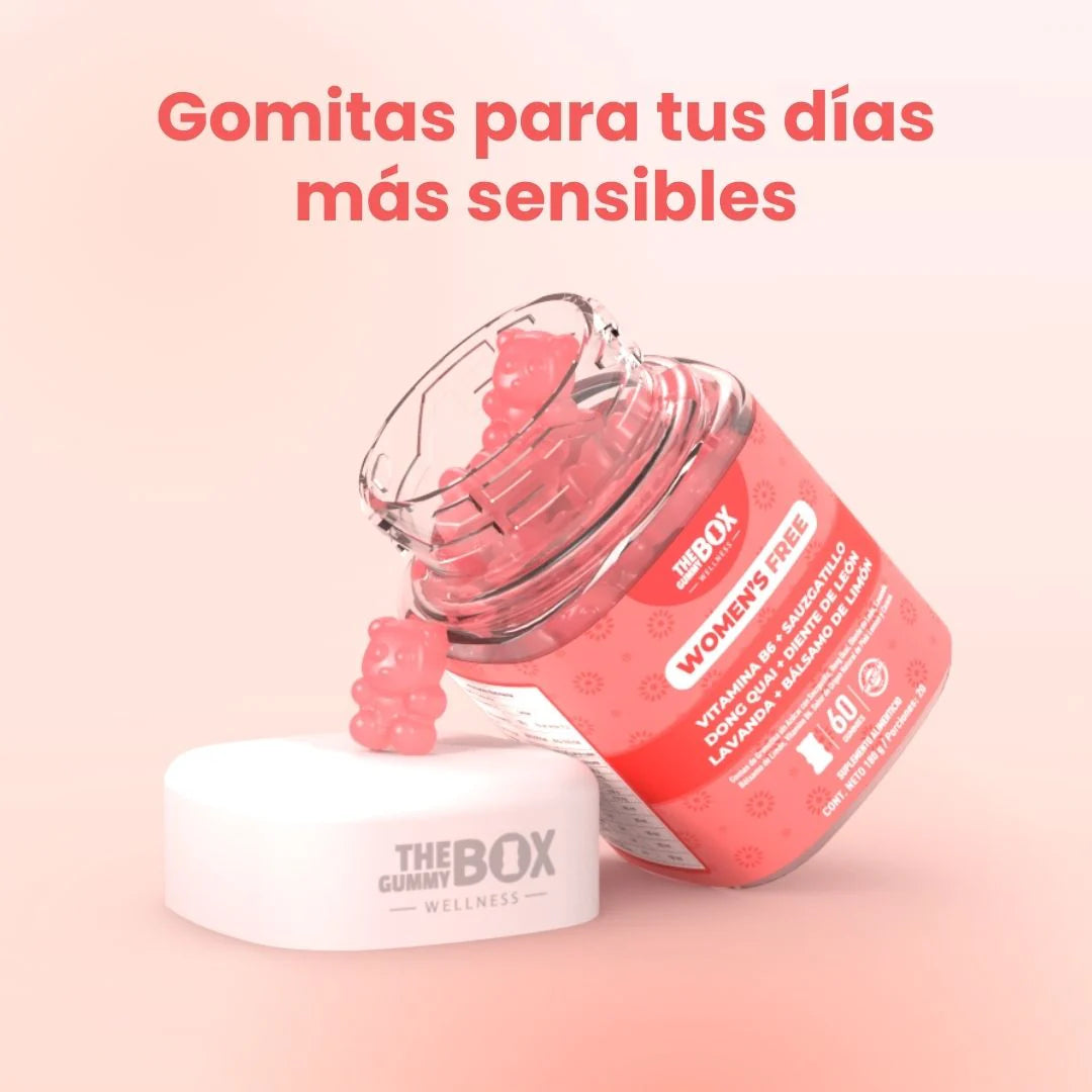WOMEN’S FREE 60 gomitas para aliviar los cólicos menstruales